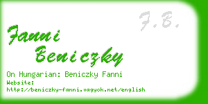 fanni beniczky business card